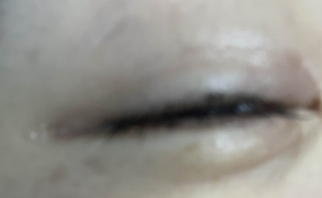 A closeup photo of Hazu's eye, making it look suspiciously like something else.